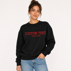 Customized Embroidery Text Unisex Black Sweatshirt, Choose Phrase, Font and Embroidery Thread Colorn, Regular Fit, Different Sizes, Personalized Gift Apparel, Minimal Chest Embroidery
