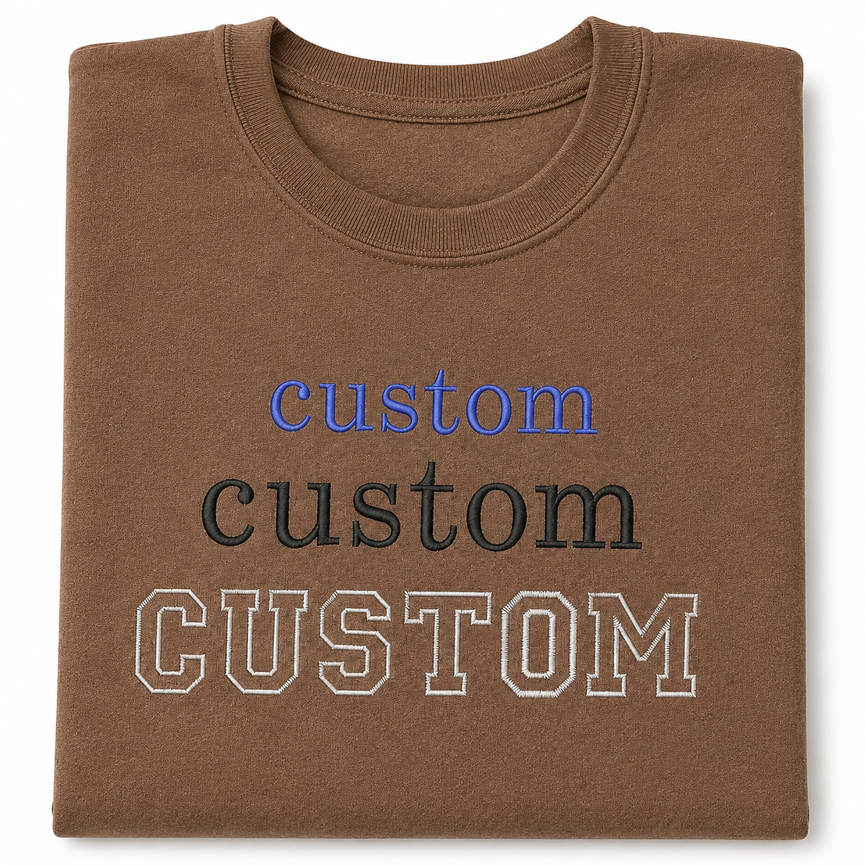 Custom Embroidery T-Shirts for Men & Women, Choose Phrase, Font and Embroidery Color for Any Occasion, Unique Gift, 100% Pure Cotton, Regular Fit, Different Color Options, Minimal Chest Embroidery,