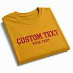 Custom Embroidered Unisex T-Shirt, Choose Phrase, Font and Embroidery Thread Color for Any Occasion, Add Your Custom Text Name, Pure Cotton, Premium Embroidery Stitching, Random Text & Phrases