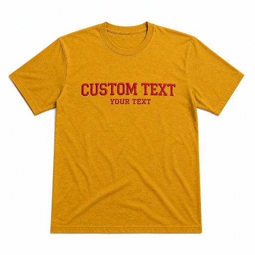 Custom Embroidered Unisex T-Shirt, Choose Phrase, Font and Embroidery Thread Color for Any Occasion, Add Your Custom Text Name, Pure Cotton, Premium Embroidery Stitching, Random Text & Phrases