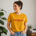 Custom Embroidered Unisex T-Shirt, Choose Phrase, Font and Embroidery Thread Color for Any Occasion, Add Your Custom Text Name, Pure Cotton, Premium Embroidery Stitching, Random Text & Phrases