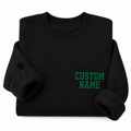 Custom Embroidered Name Sweatshirt for Men & Women – Personalized Black Crewneck Pullover, Custom Text Sweatshirt, Minimalist Couple Gift, Unisex Cozy Fleece Sweatshirt, Design your Pullover