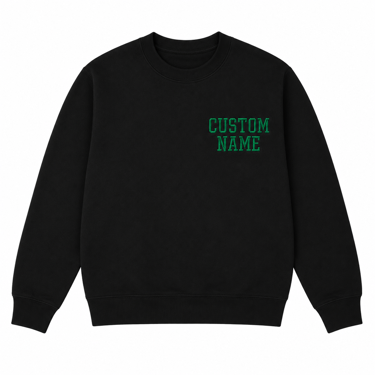 Custom Embroidered Name Sweatshirt for Men & Women – Personalized Black Crewneck Pullover, Custom Text Sweatshirt, Minimalist Couple Gift, Unisex Cozy Fleece Sweatshirt, Design your Pullover