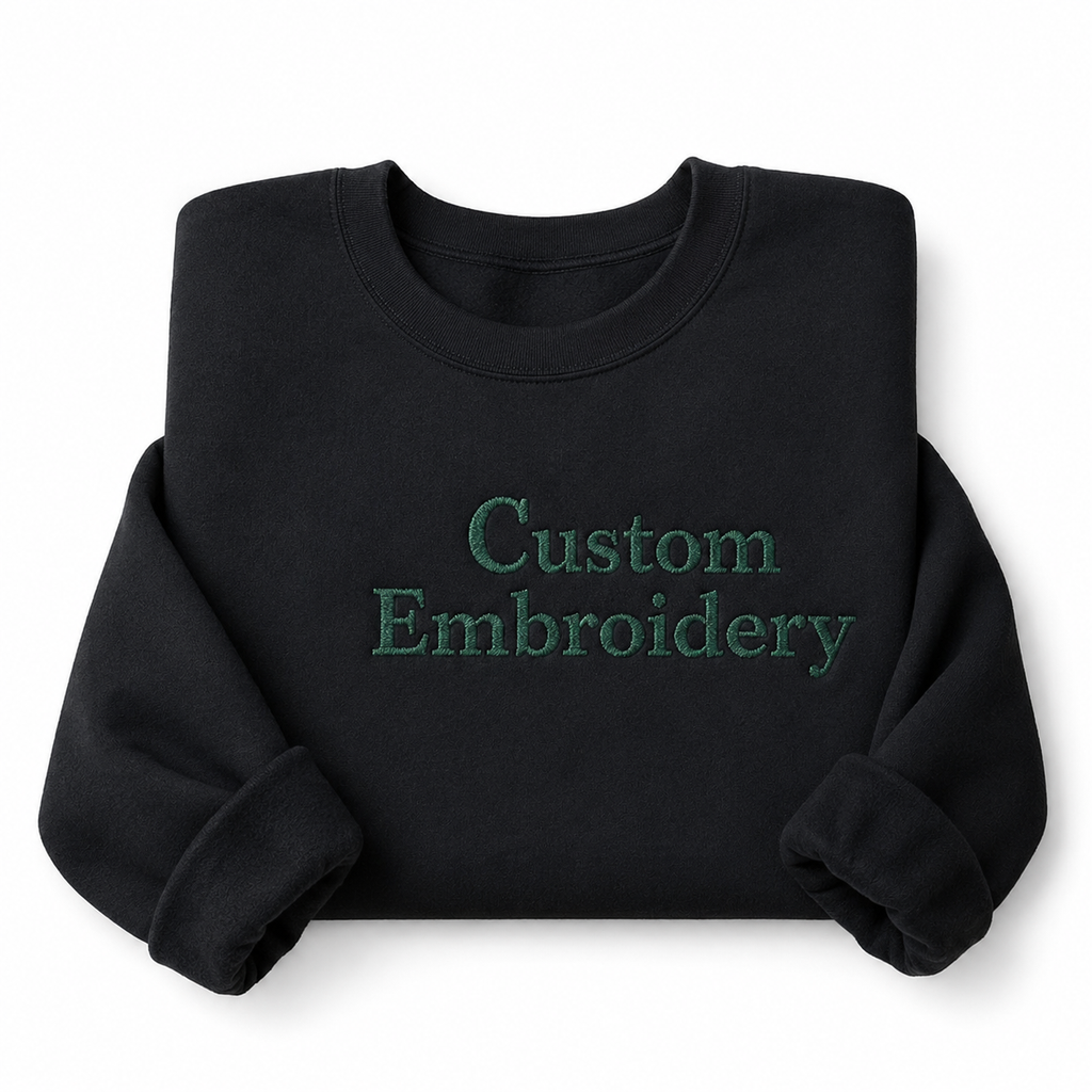 Customized Embroidered Text, Name Unisex Sweatshirts, Add Your Own Custom Text, Personalized Embroidery Gift, Front & Back Embroidery, Different Placements, Regular Fit, Design Your Pullover,