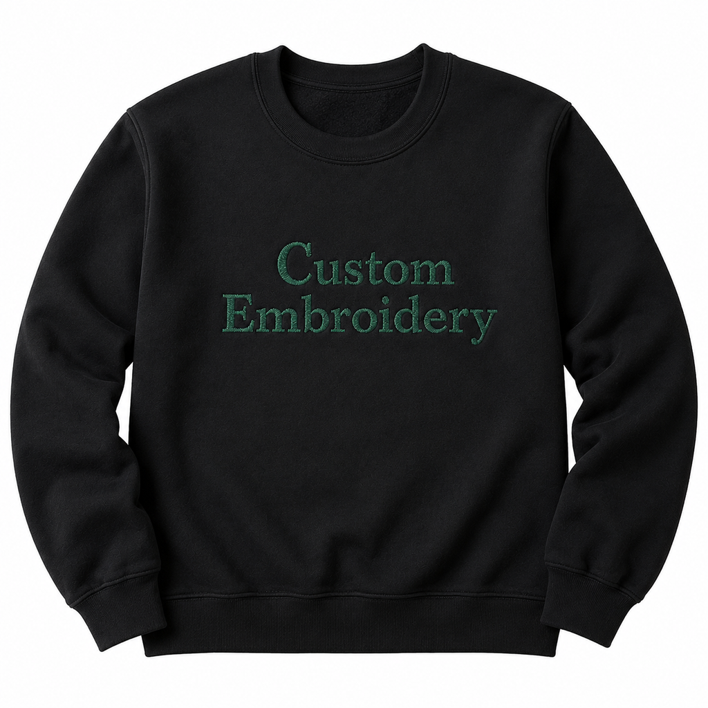 Customized Embroidered Text, Name Unisex Sweatshirts, Add Your Own Custom Text, Personalized Embroidery Gift, Front & Back Embroidery, Different Placements, Regular Fit, Design Your Pullover,