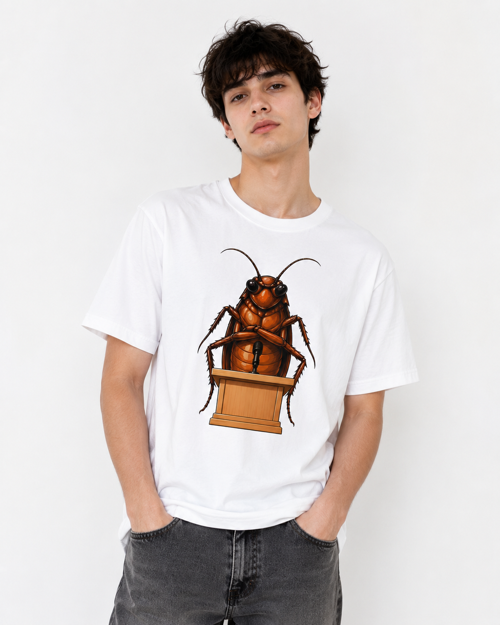 Cockroach Janta Party Graphic Regular T-Shirt | Funny Gen Z Meme Streetwear Tee for Men & Women