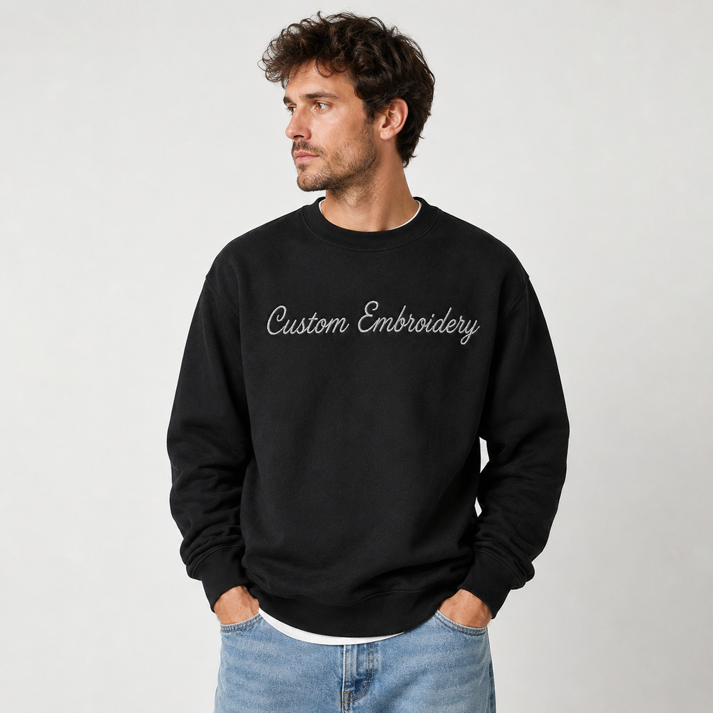 Personalized Custom Embroidered Unisex Sweatshirt  Premium Custom Name Crewneck Sweatshirt, Custom Gift for Men & Women, Premium Embroidery Stitching