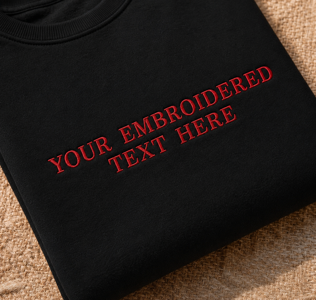 Custom Embroidered Sweatshirt, Personalized Text Crewneck Sweatshirt, Minimal Thread Embroidery Gift, Design Your Pullover, Make Your Own sweatshirts, Gift Apparel