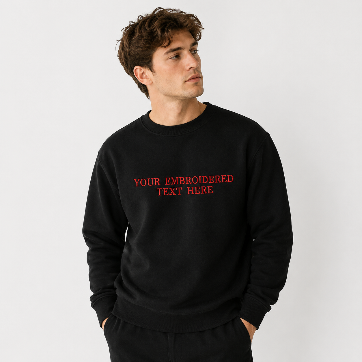 Custom Embroidered Sweatshirt, Personalized Text Crewneck Sweatshirt, Minimal Thread Embroidery Gift, Design Your Pullover, Make Your Own sweatshirts, Gift Apparel