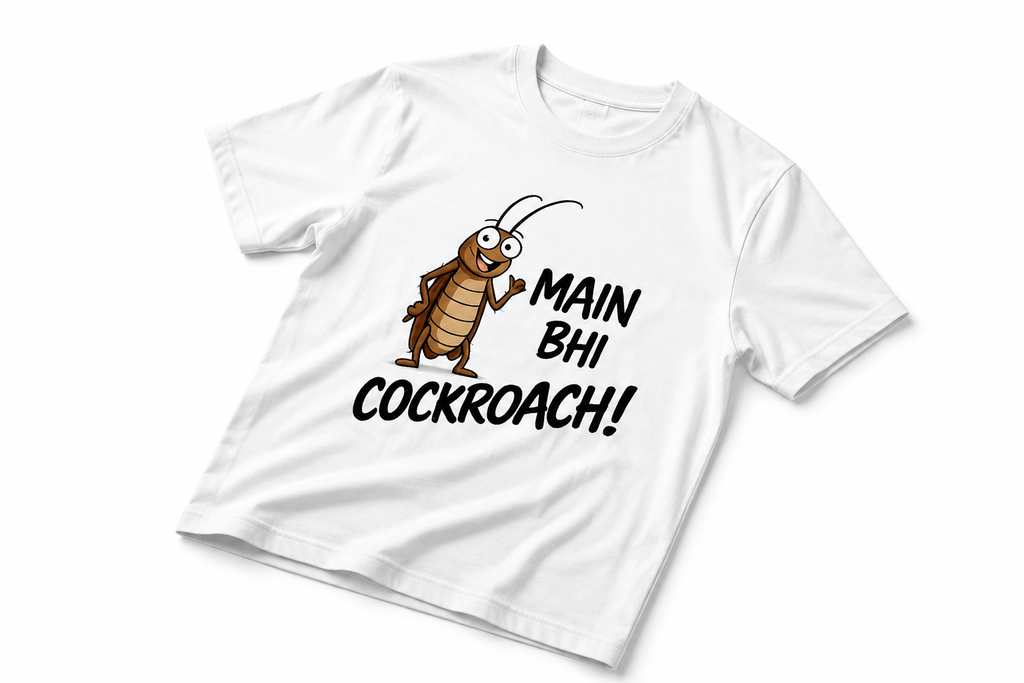 Viral Main Bhi Cockroach Unisex T-Shirt , Funny Cockroach Janta Party Meme Regular Unisex Gen Z Graphic Tee, Gen Z Fashion, Premium Cotton, Streetwear Tee