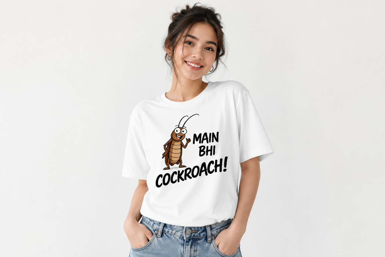 Viral Main Bhi Cockroach Unisex T-Shirt , Funny Cockroach Janta Party Meme Regular Unisex Gen Z Graphic Tee, Gen Z Fashion, Premium Cotton, Streetwear Tee