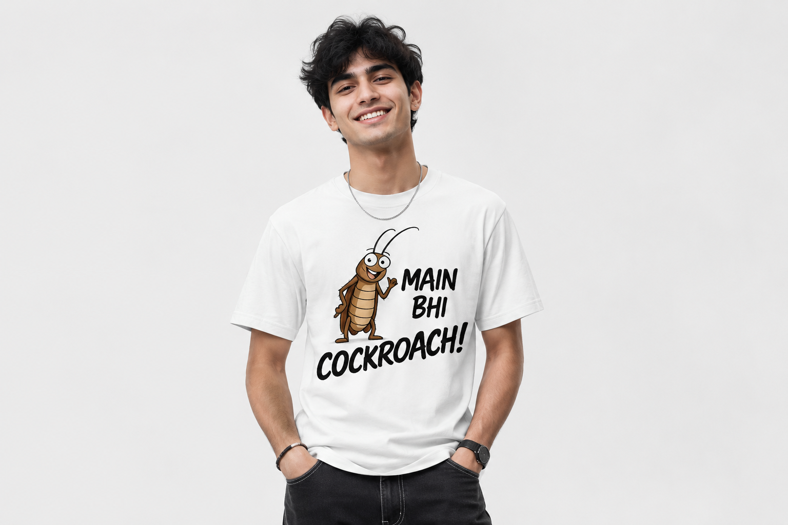 Viral Main Bhi Cockroach Unisex T-Shirt , Funny Cockroach Janta Party Meme Regular Unisex Gen Z Graphic Tee, Gen Z Fashion, Premium Cotton, Streetwear Tee