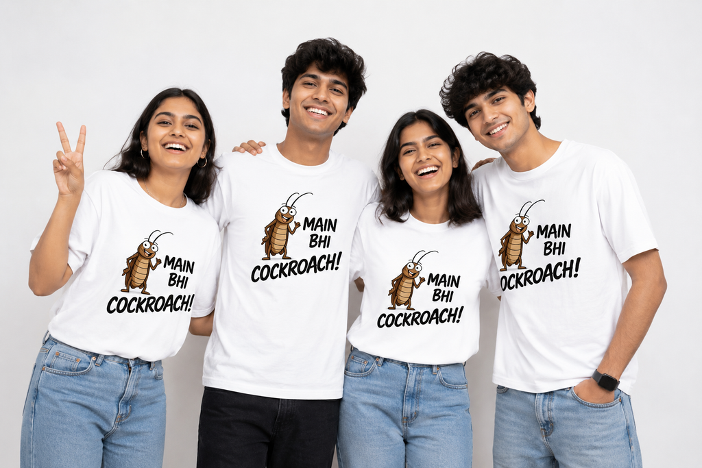 Viral Main Bhi Cockroach Unisex T-Shirt , Funny Cockroach Janta Party Meme Regular Unisex Gen Z Graphic Tee, Gen Z Fashion, Premium Cotton, Streetwear Tee