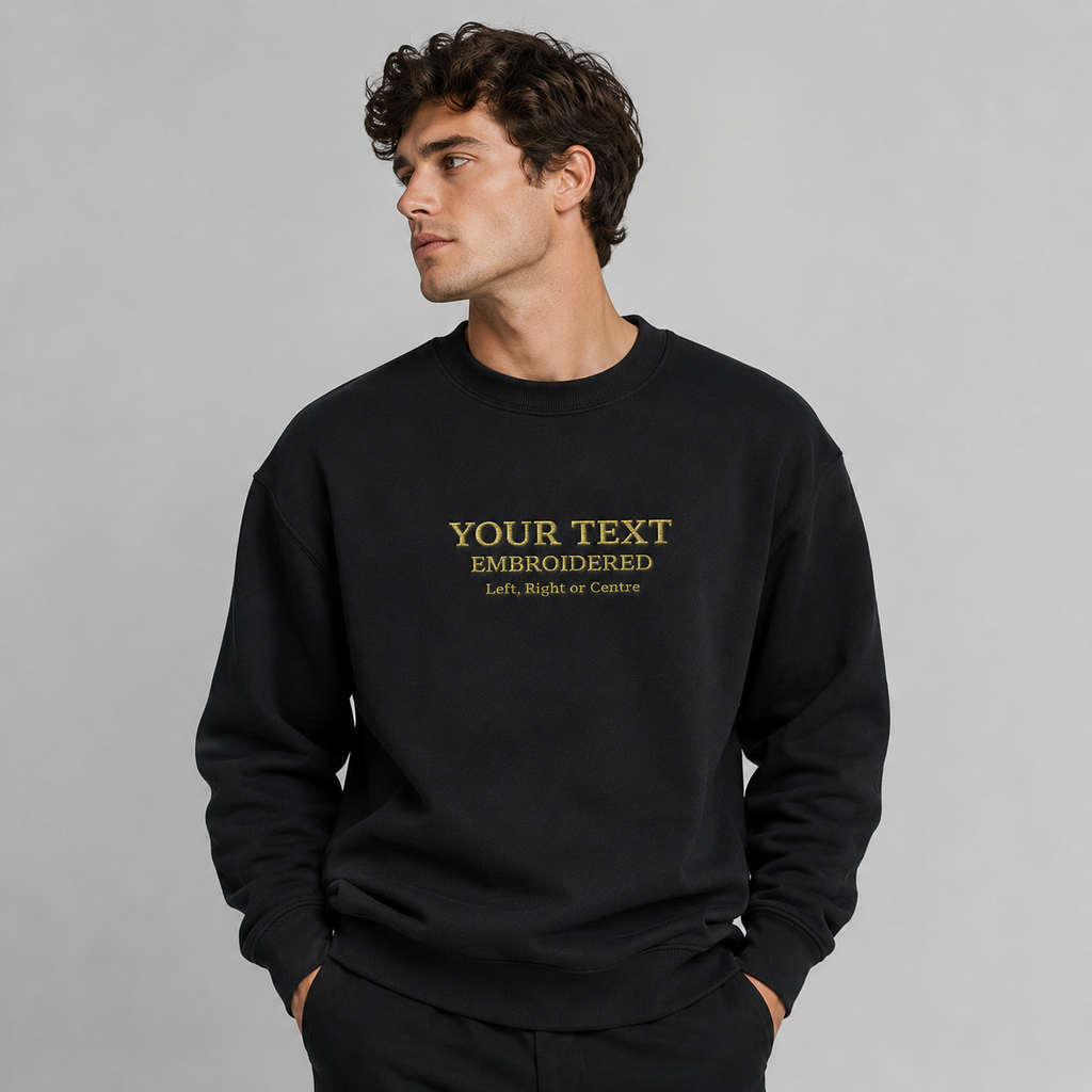 Custom Embroidered Sweatshirt,  Personalized Text Crewneck Sweatshirt ,  Minimalist Embroidery Pullover, Custom Name Gift Sweatshirt,