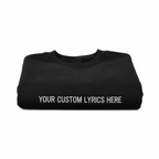Custom Lyrics Embroidered Black Sweatshirt, Personalized Minimalist Crewneck Pullover for Men & Women
