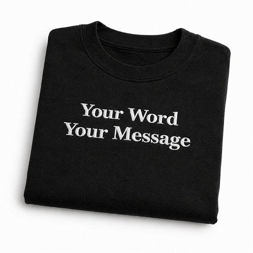 Custom Embroidered T-Shirt for Women & Men, Personalized Text Tee, Minimalist Aesthetic Shirt, Custom Name Message Gift, Premium Cotton T-Shirt, Regular Fit