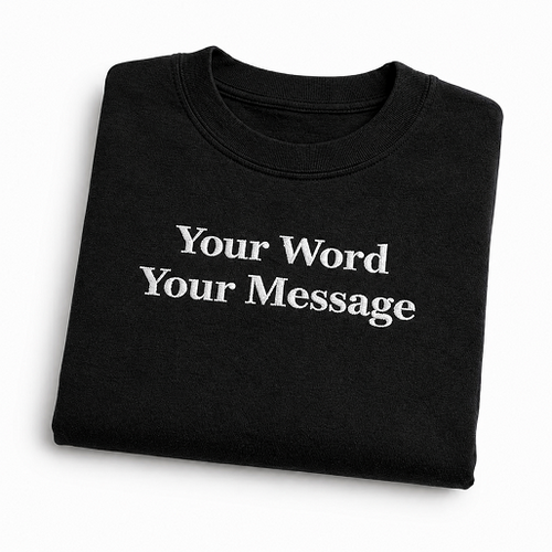 Custom Embroidered T-Shirt for Women & Men, Personalized Text Tee, Minimalist Aesthetic Shirt, Custom Name Message Gift, Premium Cotton T-Shirt, Regular Fit