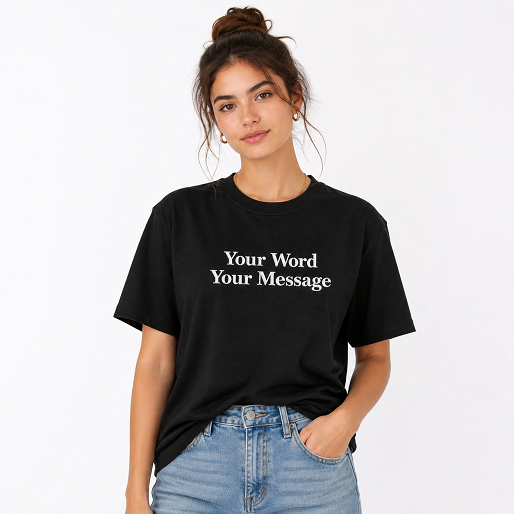 Custom Embroidered T-Shirt for Women & Men, Personalized Text Tee, Minimalist Aesthetic Shirt, Custom Name Message Gift, Premium Cotton T-Shirt, Regular Fit
