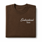 Custom Embroidery T-Shirts for Men & Women, Personalized Name Embroidered Tee, Pure Cotton, Different Placement for Text, Minimal Chest Embroidery, Short Sleeves Crewneck Tee, Embroidered Random Texts & Quotes