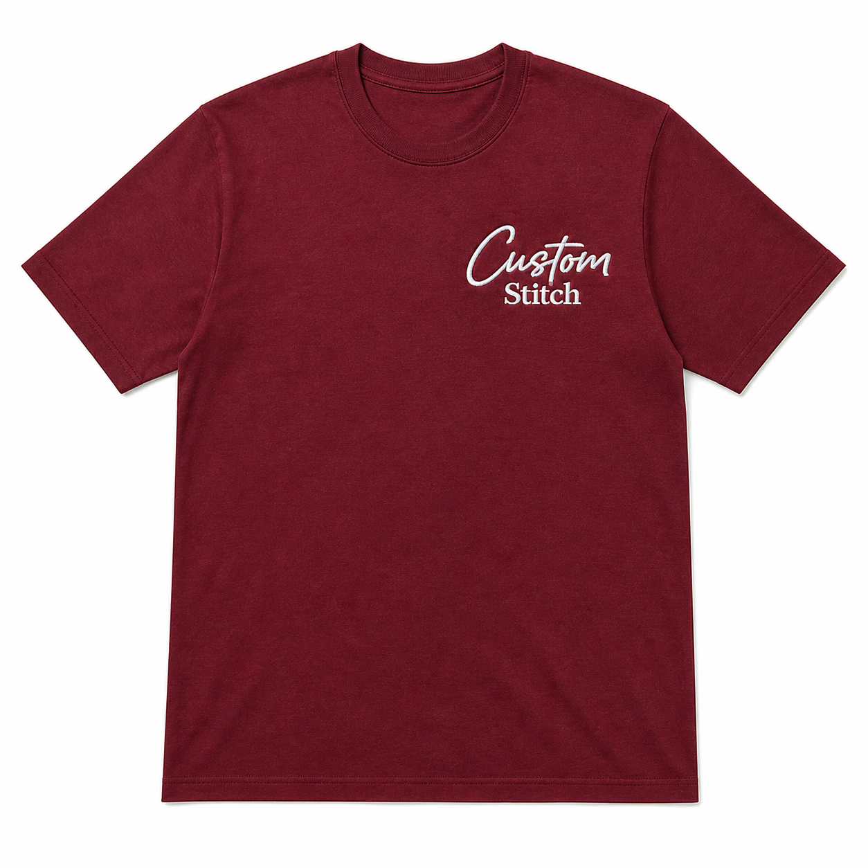Personalized Embroidery Unisex T-Shirts, Design Your Custom Tee, Premium Embroidery Stitching, 100% Pure Cotton Regular Fit, Choose the Random Texts or Phrases, Different Placements for Text