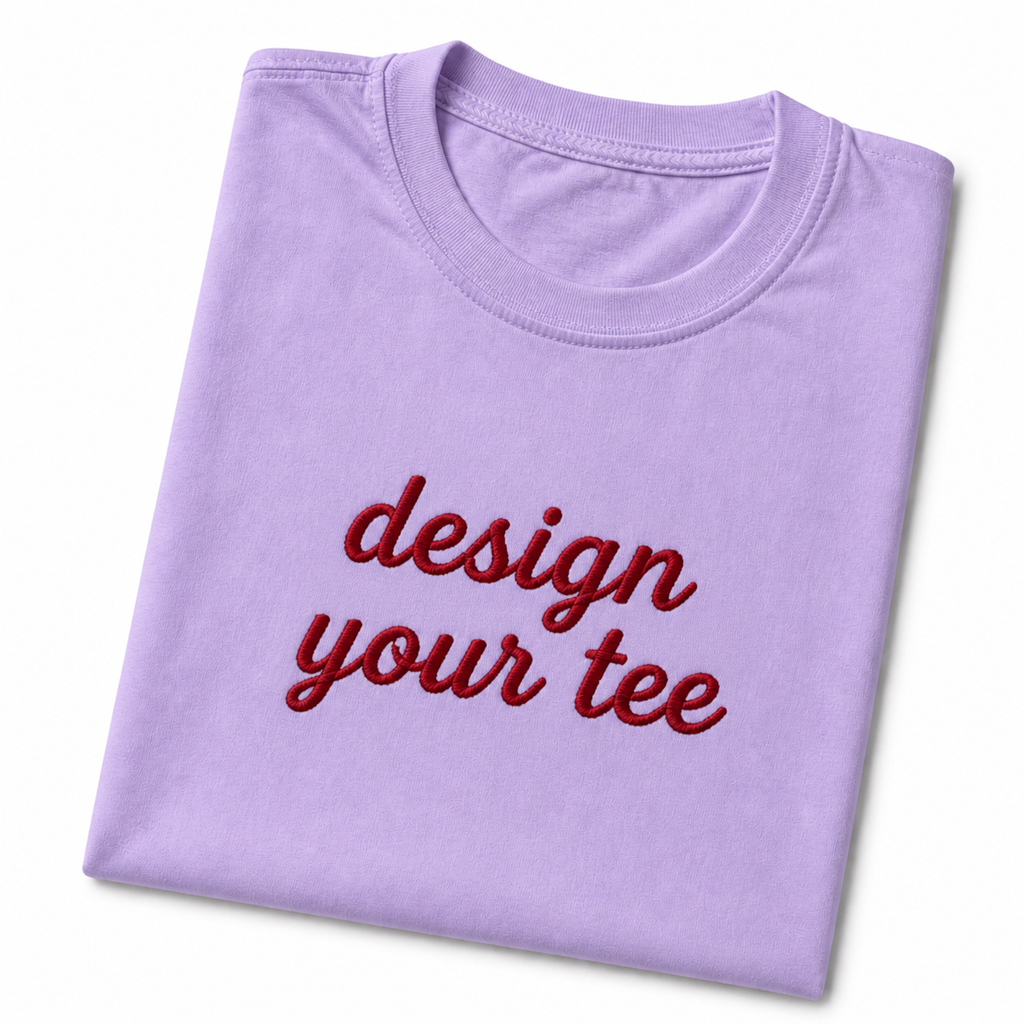 Design Your Name on T-Shirt in Full Embroidery Stitch, Custom Embroidered Unisex T-Shirts, Different Placement for Text, Front & Back Embroidered, Chest Embroidery Design, Regular Fit, Pure Cotton