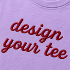 Design Your Name on T-Shirt in Full Embroidery Stitch, Custom Embroidered Unisex T-Shirts, Different Placement for Text, Front & Back Embroidered, Chest Embroidery Design, Regular Fit, Pure Cotton