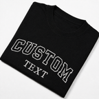 Custom Embroidered Unisex T-Shirt, Add Your Custom Text Name in Different Font Styles, Pure Cotton, Premium Embroidery Stitching, Random Text & Phrases, Minimal Chest Embroidery, Gift Apparel