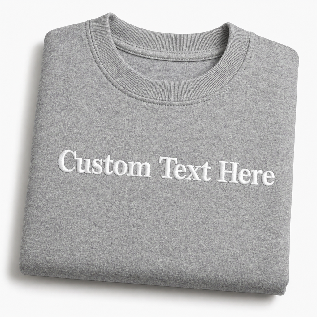 Personalized Embroidered Unisex T-Shirt, Add Your Custom Text Name, Pure Cotton, Design Your Random Text in Full Embroidery, Short Sleeve Crewneck T-Shirts, Regular Fit Apparel, Gift for Him/Her