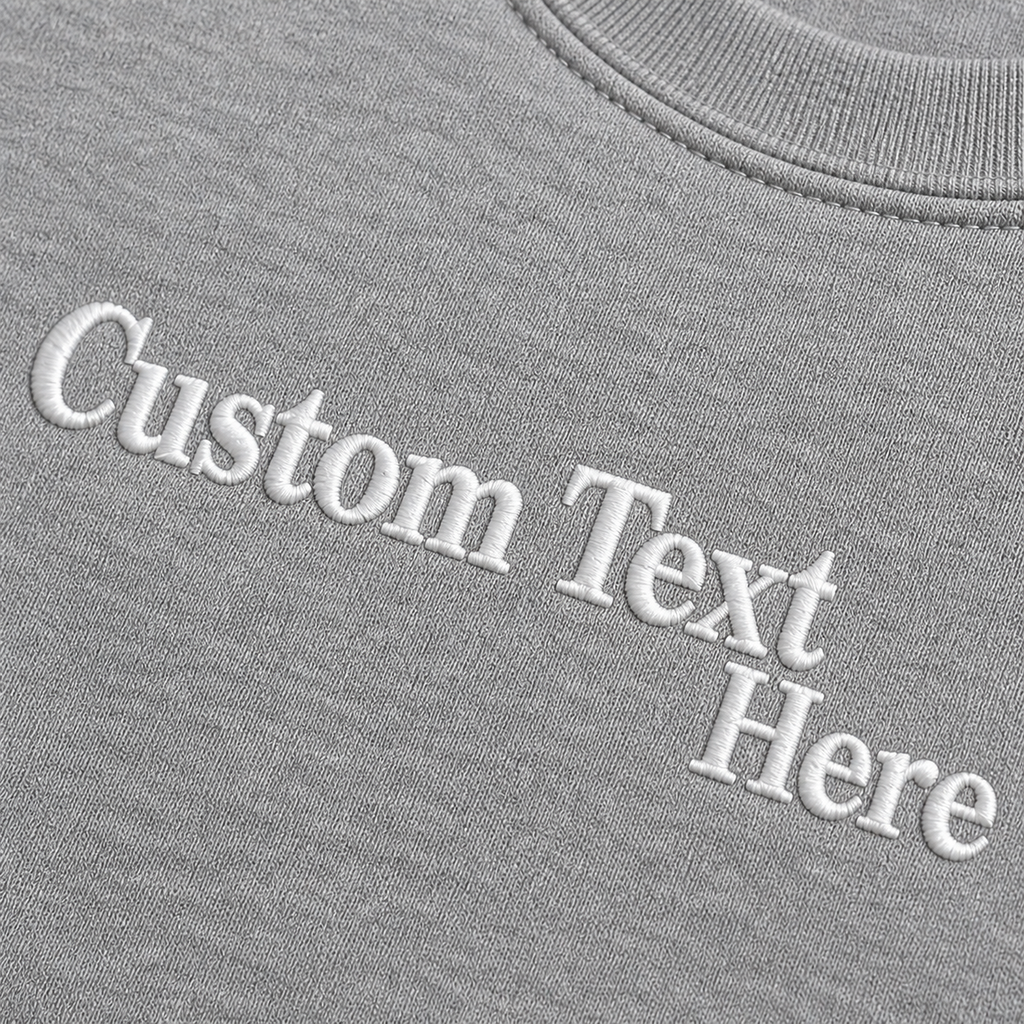 Personalized Embroidered Unisex T-Shirt, Add Your Custom Text Name, Pure Cotton, Design Your Random Text in Full Embroidery, Short Sleeve Crewneck T-Shirts, Regular Fit Apparel, Gift for Him/Her