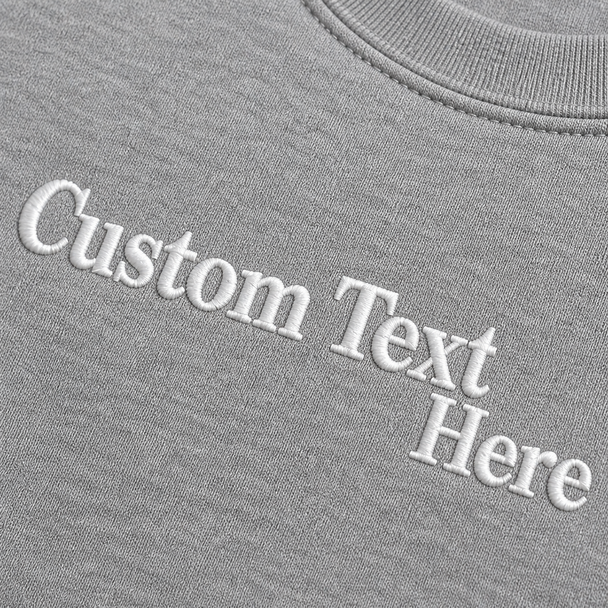 Personalized Embroidered Unisex T-Shirt, Add Your Custom Text Name, Pure Cotton, Design Your Random Text in Full Embroidery, Short Sleeve Crewneck T-Shirts, Regular Fit Apparel, Gift for Him/Her