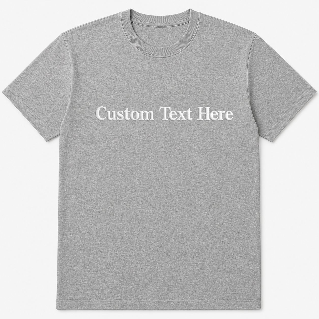 Personalized Embroidered Unisex T-Shirt, Add Your Custom Text Name, Pure Cotton, Design Your Random Text in Full Embroidery, Short Sleeve Crewneck T-Shirts, Regular Fit Apparel, Gift for Him/Her