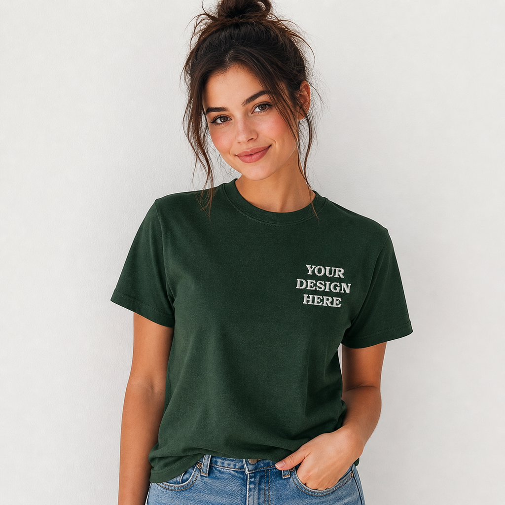Personalized Embroidery T-Shirt for Men & Women, Custom Name Embroidered Cotton T Shirt, Unisex Casual Gift, Different Placement for Text, Design Your Tee
