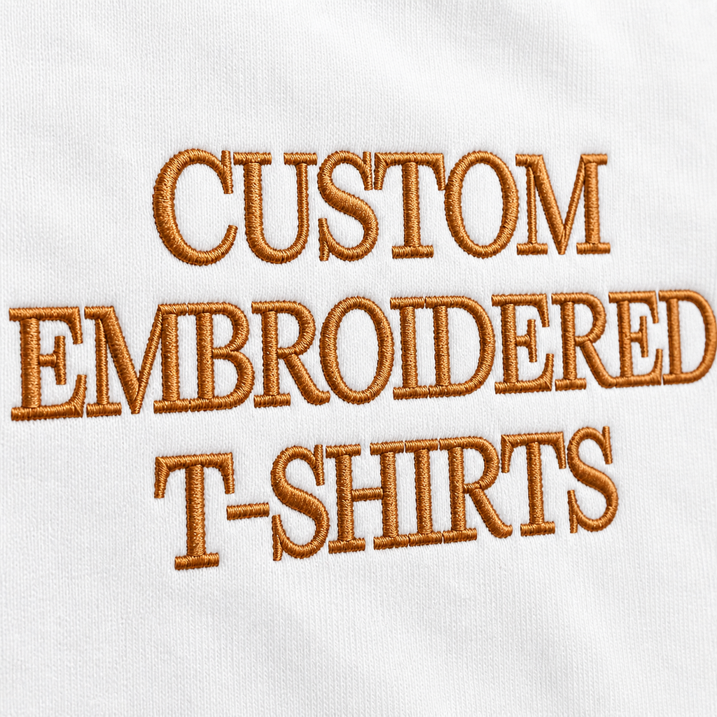 Customized Embroidered Unisex T-Shirt, Custom Name Text Embroidery Tee, Premium Cotton Custom T- Shirt, Birthday, Couple, Design Your Random Text in Full Embroidery, Multiple Color options