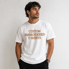 Customized Embroidered Unisex T-Shirt, Custom Name Text Embroidery Tee, Premium Cotton Custom T- Shirt, Birthday, Couple, Design Your Random Text in Full Embroidery, Multiple Color options