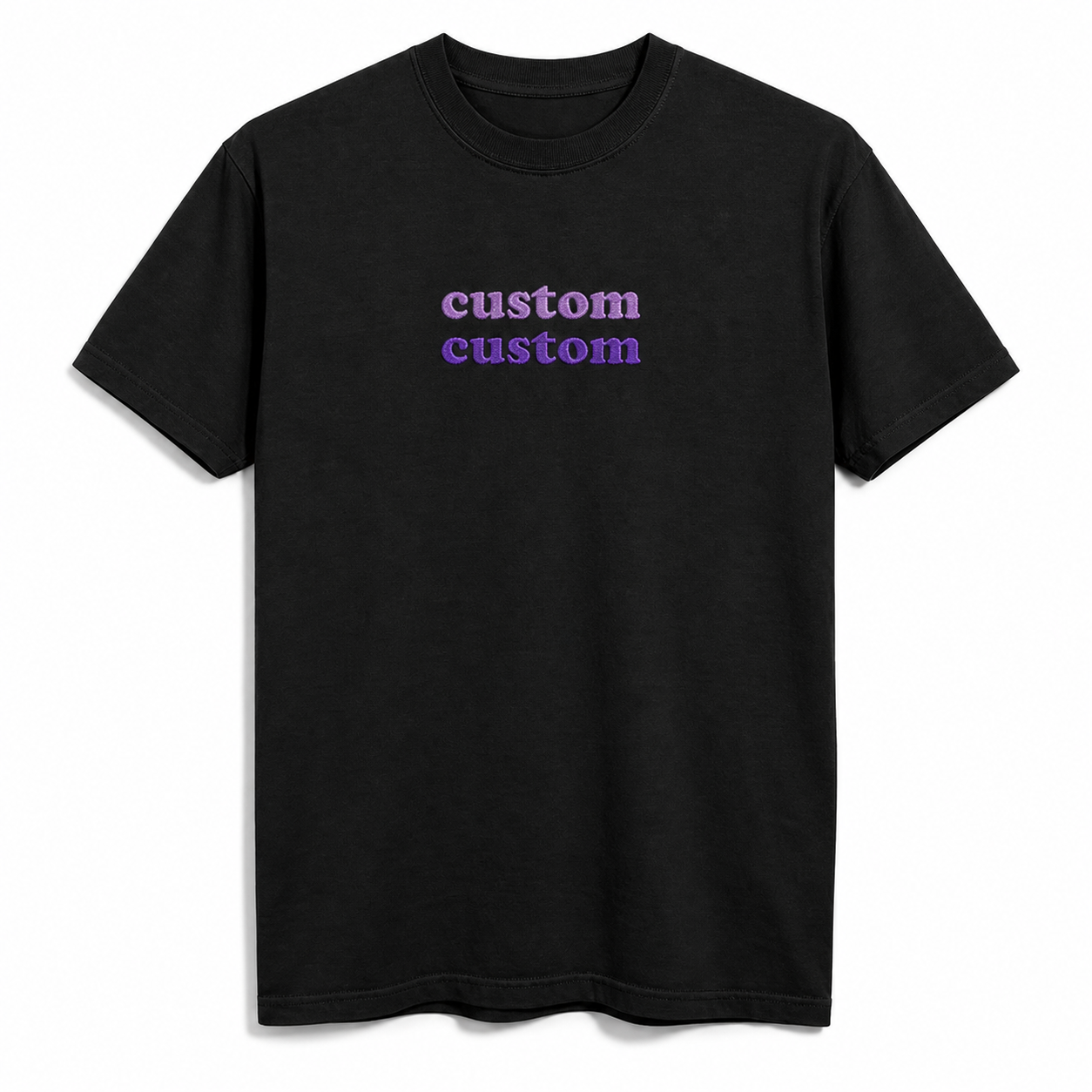Design Your Custom Embroidery T-Shirts with the Name, Different Placements of the Text, Front & Back Embroidery Options, Color Options, 100% Pure Cotton Regular Fit, Unisex Apparel Gift