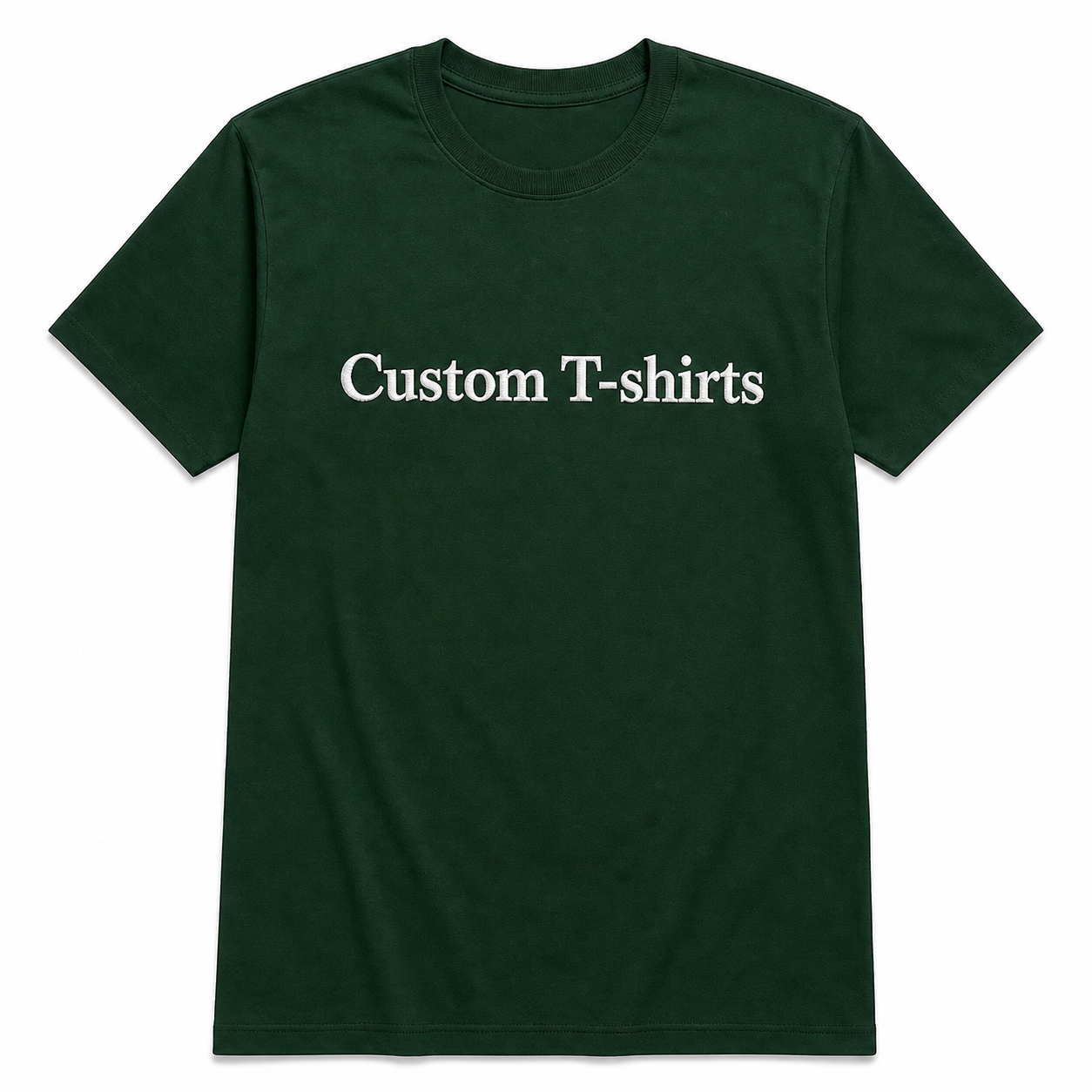 Custom Embroidered Unisex T-Shirt, Personalized Tee, Add Your Custom Text Name, Pure Cotton, Embroidery Apparel for Men & Women, Text or Logo in Front or Back, Short Sleeve Crewneck T-Shirts