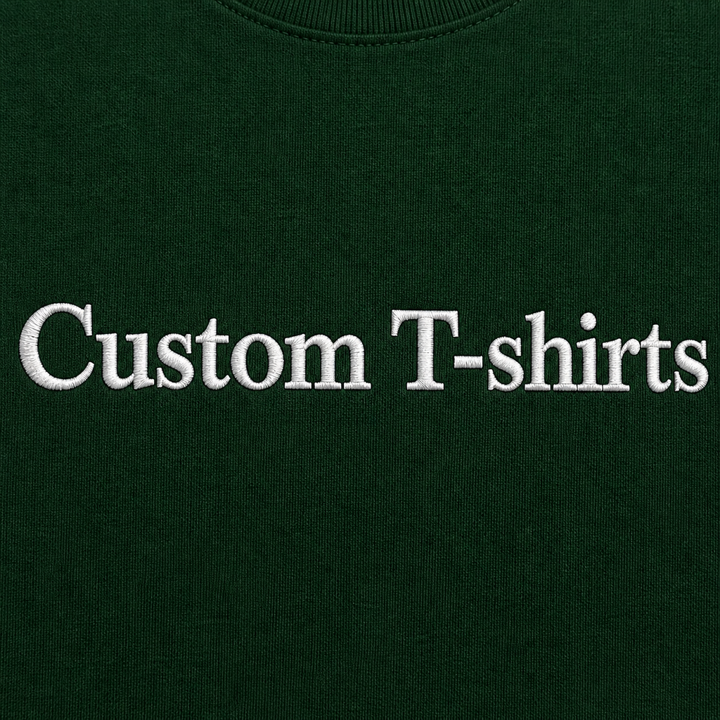 Custom Embroidered Unisex T-Shirt, Personalized Tee, Add Your Custom Text Name, Pure Cotton, Embroidery Apparel for Men & Women, Text or Logo in Front or Back, Short Sleeve Crewneck T-Shirts