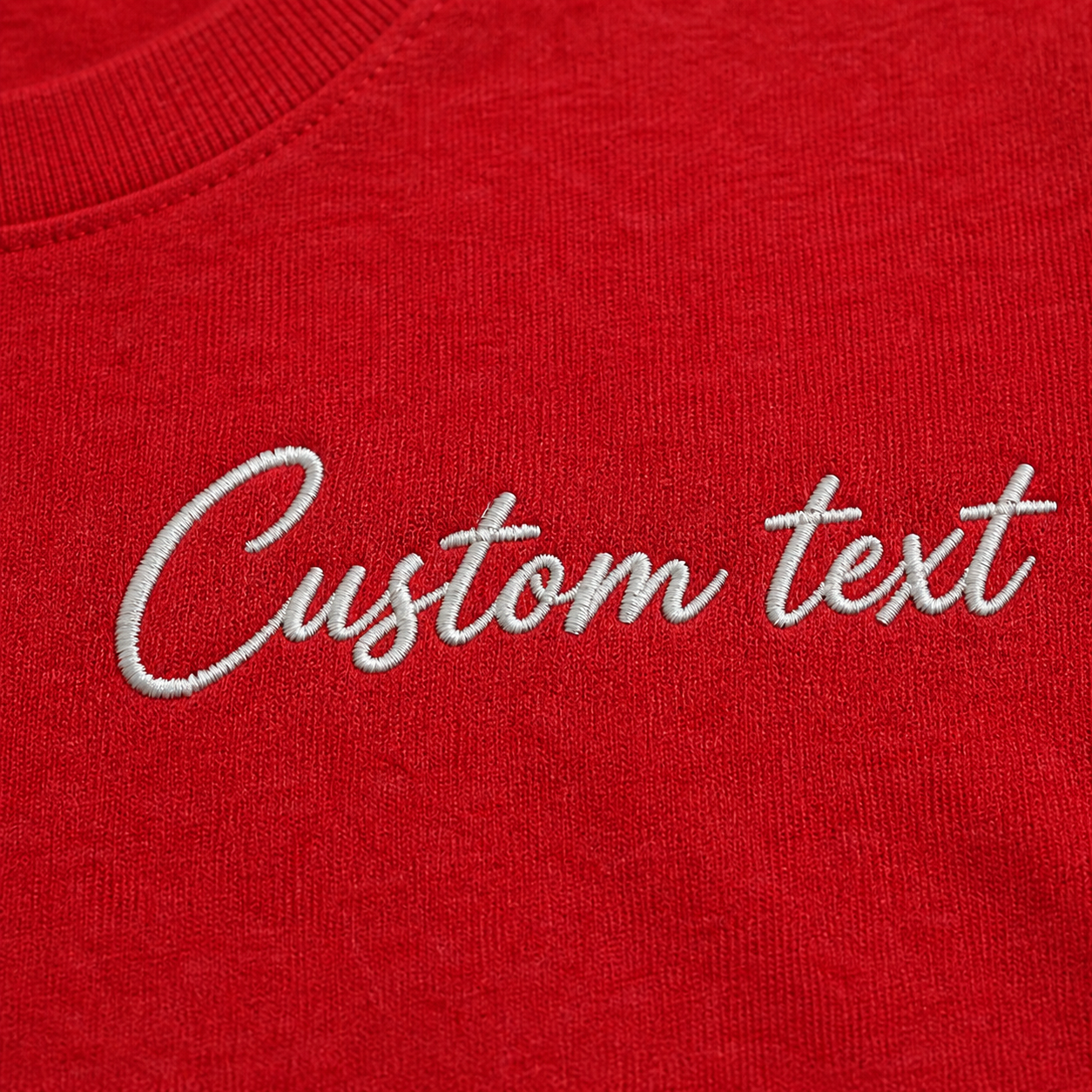 Customized Embroidery T-Shirts for Men & Women, Choose Phrase, Font and Embroidery Thread Color, Random Quotes or Text, Different T-Shirts Colors, Round Neck Half Sleeves Tee, Pure Cotton Regular Fit
