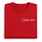 Customized Embroidery T-Shirts for Men & Women, Choose Phrase, Font and Embroidery Thread Color, Random Quotes or Text, Different T-Shirts Colors, Round Neck Half Sleeves Tee, Pure Cotton Regular Fit