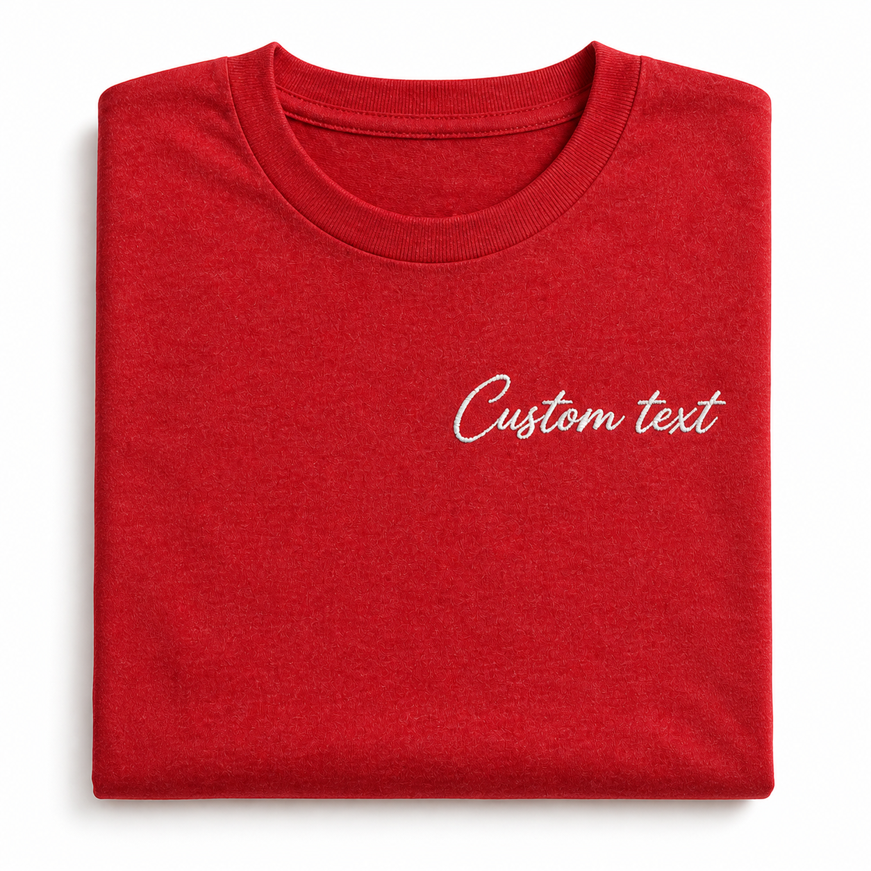 Customized Embroidery T-Shirts for Men & Women, Choose Phrase, Font and Embroidery Thread Color, Random Quotes or Text, Different T-Shirts Colors, Round Neck Half Sleeves Tee, Pure Cotton Regular Fit