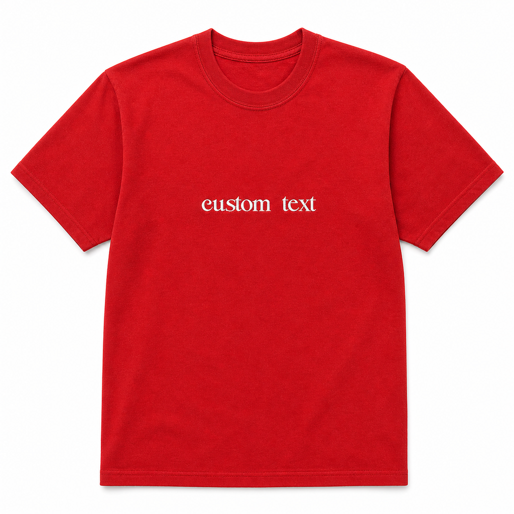 Personalized Embroidery T-Shirt for Men & Women, Custom Name/Text Cotton Unisex Tee, Unique Gift, Premium Cotton, Gift for Him/Her, Minimalist Customized Text, Short Sleeve Crewneck T-shirts, Make Your own T-shirts