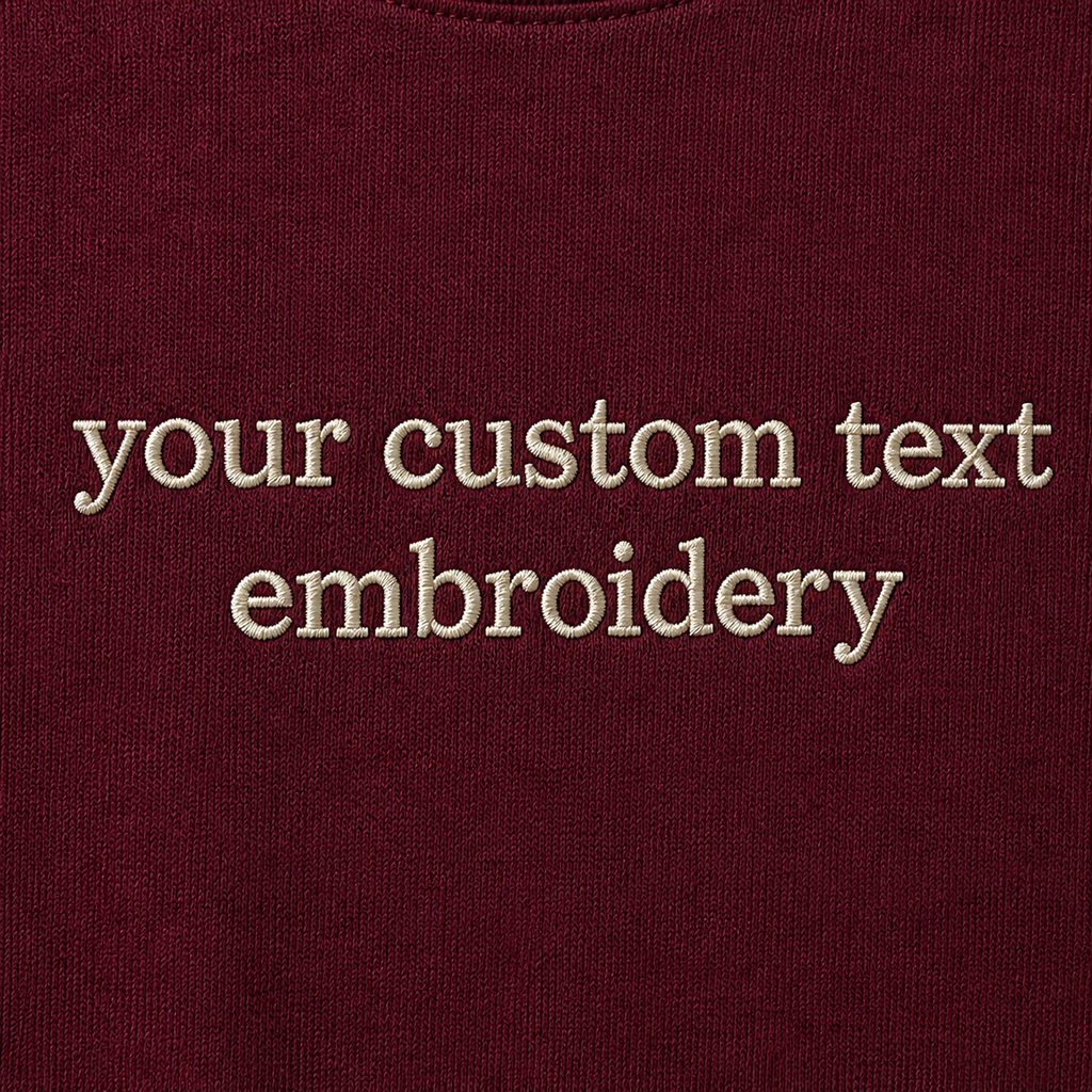 Custom Embroidered Unisex T-Shirt, Personalized Tee, Choose Phrase, Font and Embroidery Color for Any Occasion, Regular Fit, Embroidery Apparel for Men & Women, Add Your Custom Text Name, Pure Cotton