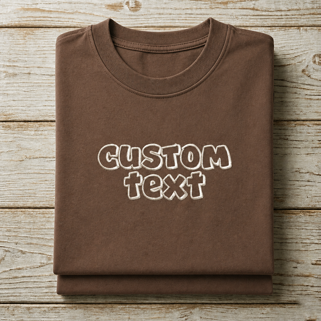 Custom Embroidered T-Shirt for Men & Women, Plain Cotton Tee with Text Embroidery Soft Casual Crew Neck Embroidered T-Shirt