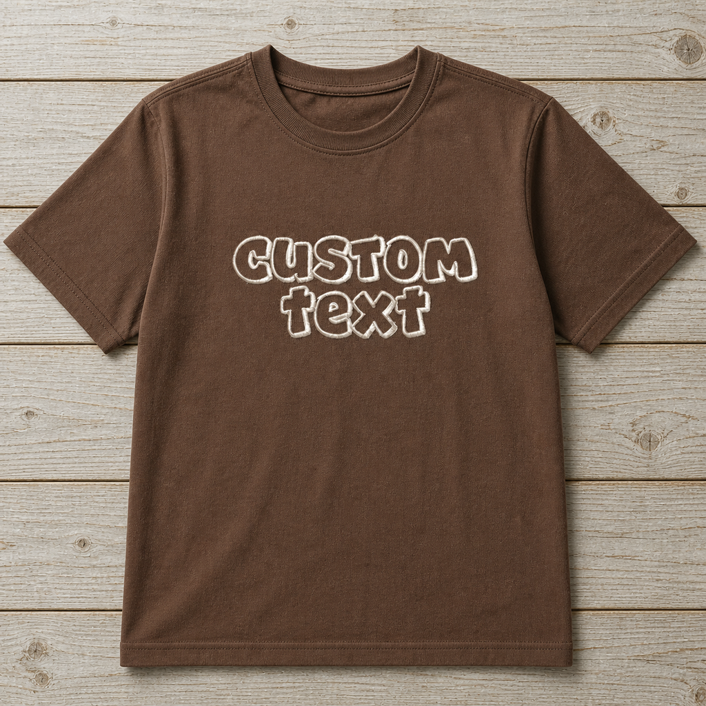 Custom Embroidered T-Shirt for Men & Women, Plain Cotton Tee with Text Embroidery Soft Casual Crew Neck Embroidered T-Shirt