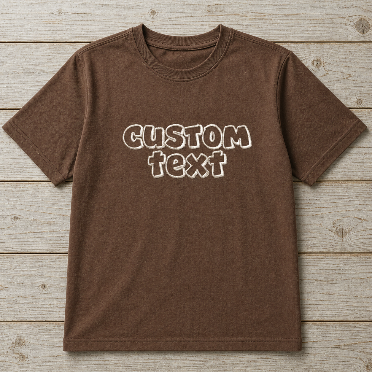 Custom Embroidered T-Shirt for Men & Women, Plain Cotton Tee with Text Embroidery Soft Casual Crew Neck Embroidered T-Shirt