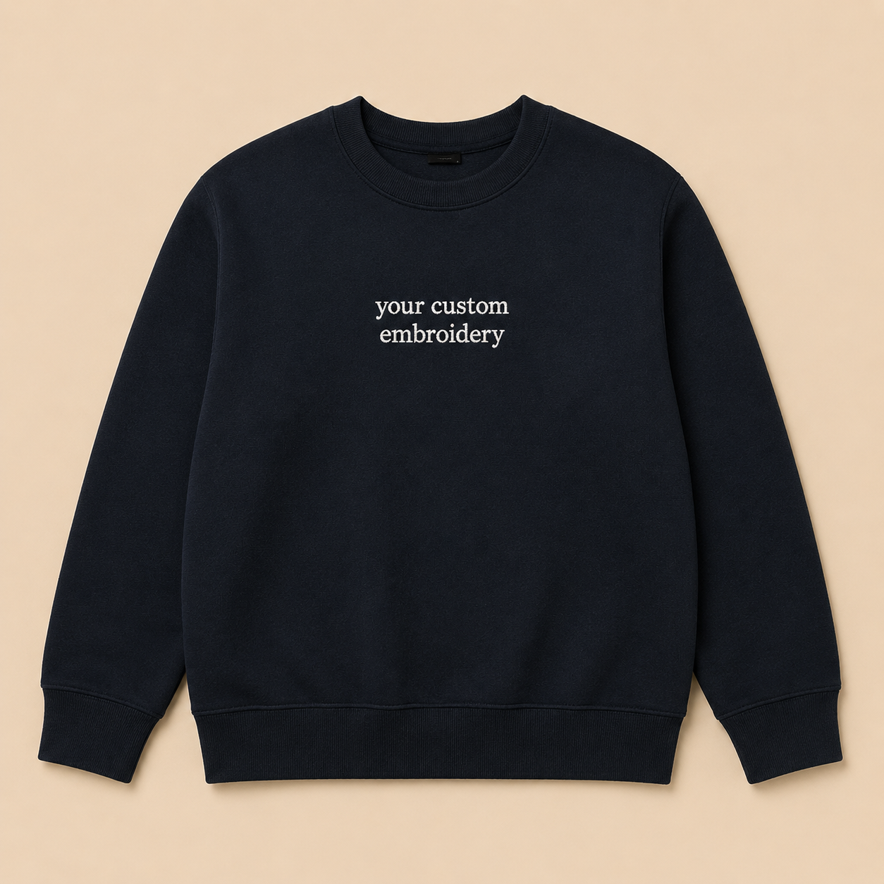 Custom Embroidered Sweatshirt, Personalized Minimal Text Crewneck, Design Your Pullover, Add your Custom Text, Regular Fit
