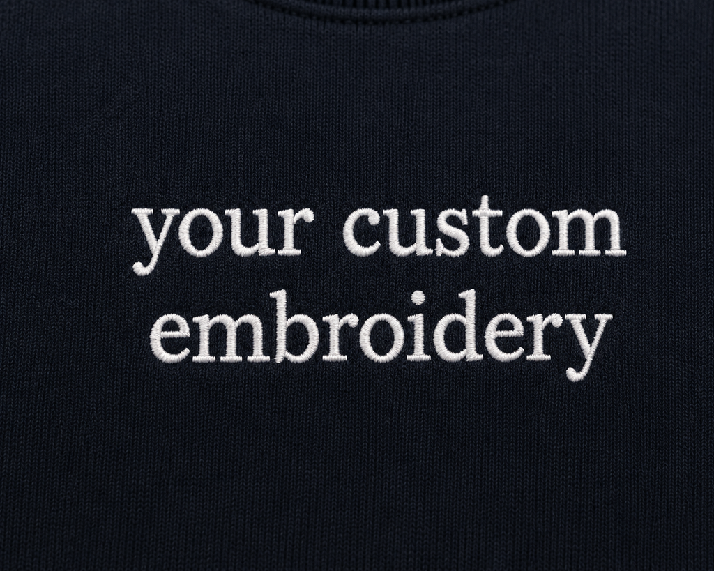 Custom Embroidered Sweatshirt, Personalized Minimal Text Crewneck, Design Your Pullover, Add your Custom Text, Regular Fit