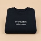 Custom Embroidered Sweatshirt, Personalized Minimal Text Crewneck, Design Your Pullover, Add your Custom Text, Regular Fit