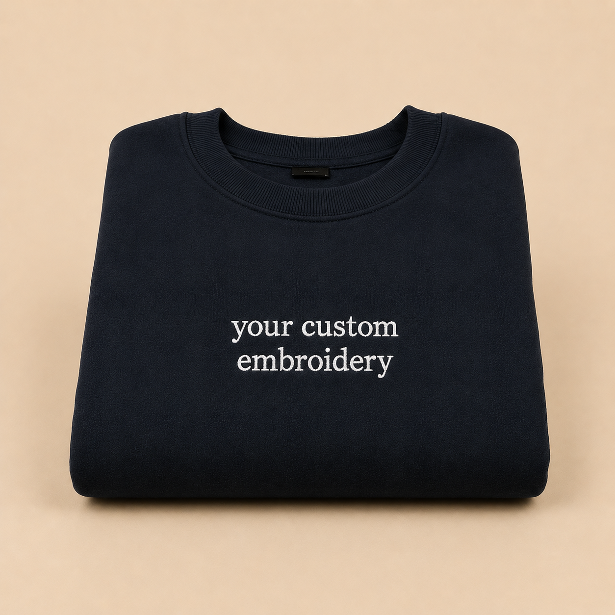 Custom Embroidered Sweatshirt, Personalized Minimal Text Crewneck, Design Your Pullover, Add your Custom Text, Regular Fit