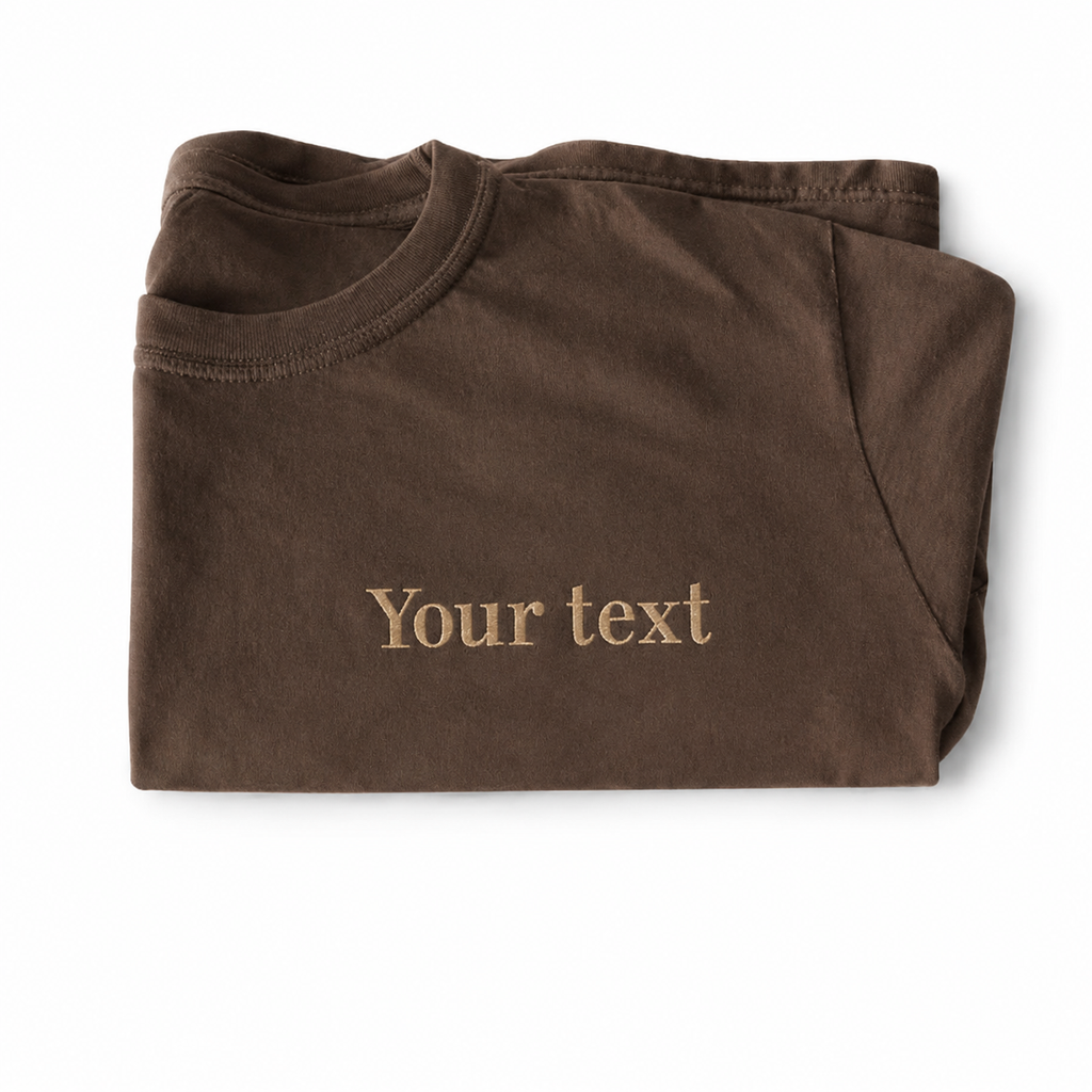 Custom Embroidered T-Shirt for Men & Women | Minimalist Text Tee | Personalized Thread Embroidery Cotton Shirt